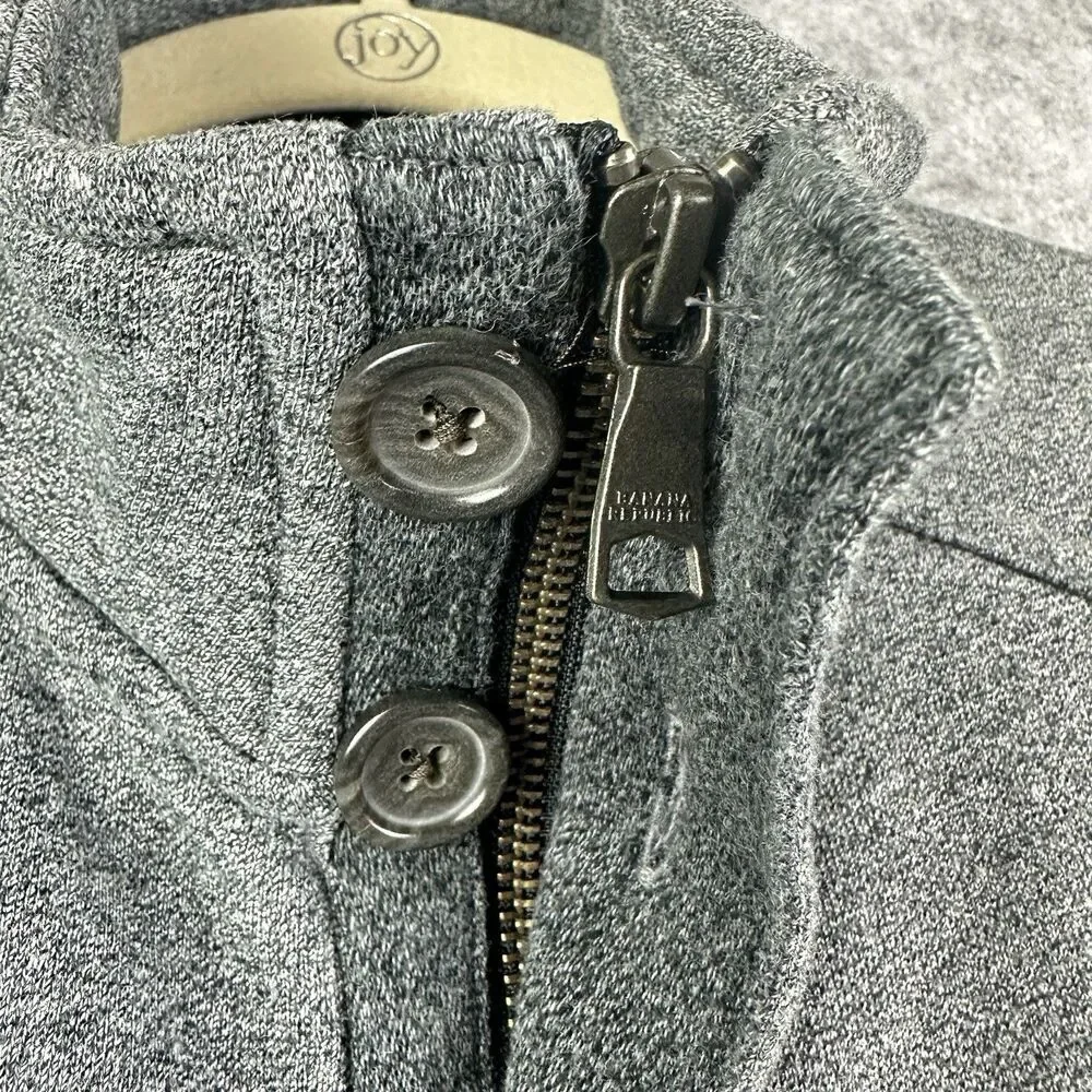 Banana Republic Jacket Men M Gray Fleece St Jaspe Full Zip Casual Modern Button*